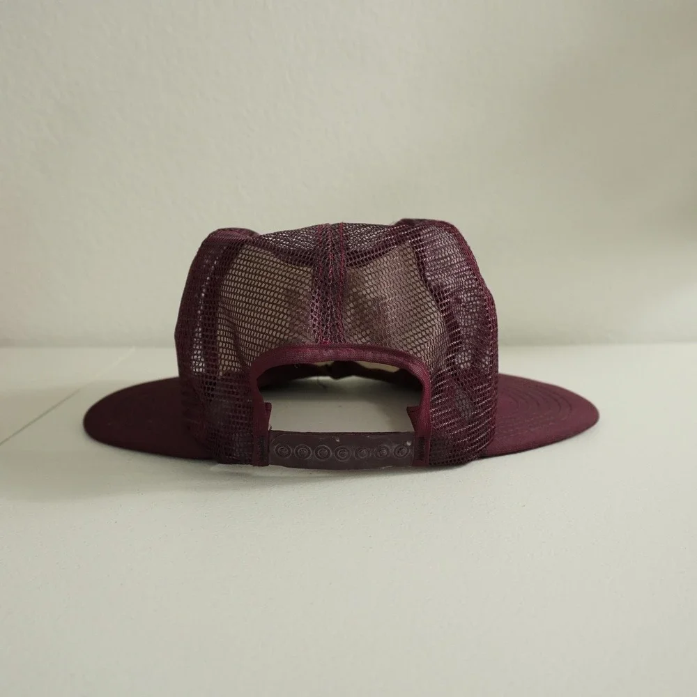 Rare Double Brim Texas A&M Trucker Hat Maroon Grey Vintage Snapback ATM Logo